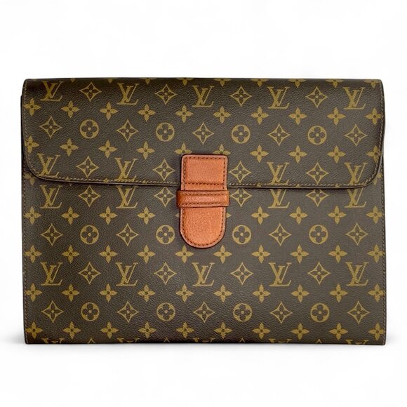 LOUIS VUITTON LV Monogram Poche Ministre Documents Laptop Case Bag Briefcase LV - Picture 1 of 16